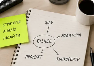 Нотатки зі схемою: бізнес, ціль, аудиторія, продукт, конкуренти